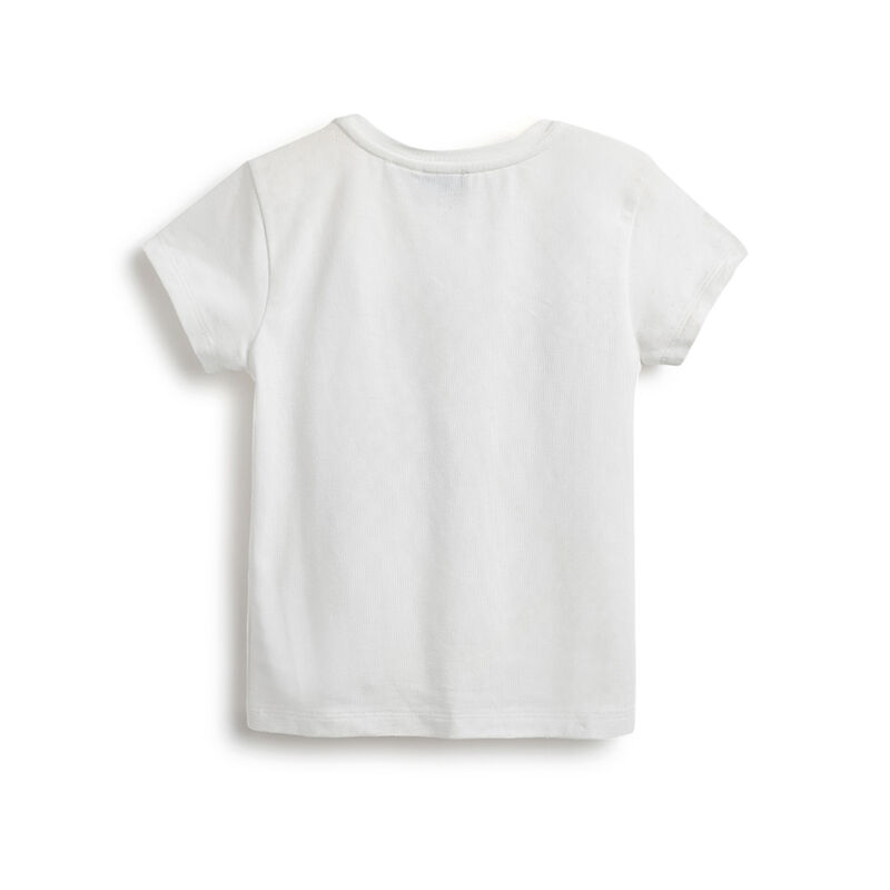 Girls White Graphic Printed Short Sleeve T-Shirt image number 1